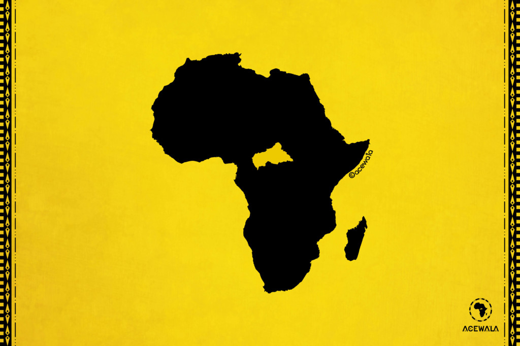 Carte de la République Centrafricaine au sein de l'Afrique par Acewa'la
